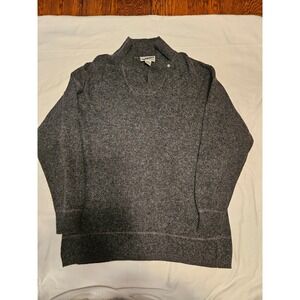 Visions Vintage Men's Charcoal Gray Mock Neck Sweater Size M Silk Lambs‎ Wool